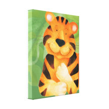 Impressão feliz bonito do envoltório das canvas do impressão de canvas envolvidas