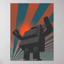 Impressão retro do robô 4 do estilo