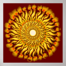 Impressão tribal flamejante do poster de Sun