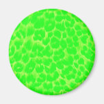 Impressão verde de néon do leopardo imã de geladeira