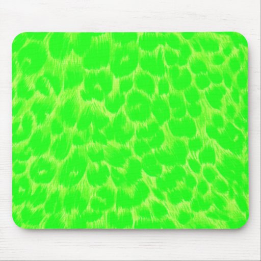 Impressão verde de néon do leopardo mouse pads