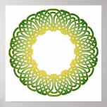 Impressões celtas verdes de Knotwork do círculo Pôsteres