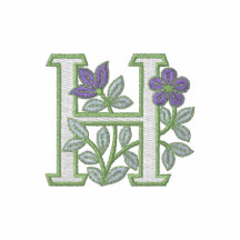 Inicial H do monograma da flor
