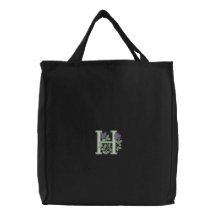 Inicial H do monograma da flor Bolsas