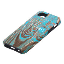 Inicial no iPhone de madeira 5 do aqua do olhar da Capas iPhone 5 Case-Mate