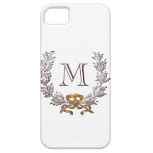 Inicial personalizada grinalda do monograma do vin iPhone 5 capa