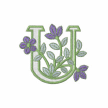 Inicial U do monograma da flor