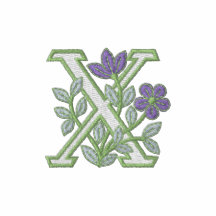 Inicial X do monograma da flor