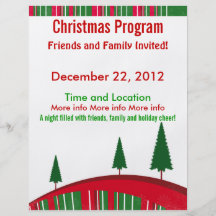 Insecto verde e vermelho do programa do Natal Modelo De Panfleto