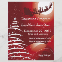 Insecto vermelho do programa do Natal de Papai Noe Panfletos Personalizado