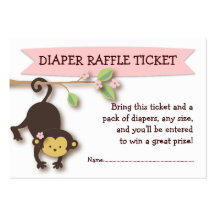 Inserção do bilhete do Raffle da fralda do chá de  Cartão De Visita