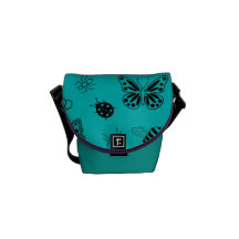 Insetos bonitos do vetor & borboletas (fundo da ce bolsas mensageiro