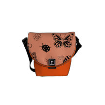 Insetos bonitos do vetor & borboletas (laranja da  bolsas mensageiro