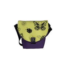 Insetos bonitos do vetor & borboletas (limão - par bolsa mensageiro