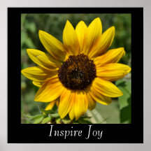 Inspire o poster do girassol da alegria