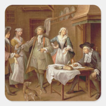 Interior de uma cozinha com as figuras que provam  adesivos quadrados