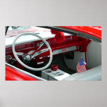 Interior do carro dos anos 60 do vintage posteres