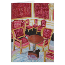 Interior vermelho: Castelo de Fontainebleau Cartao