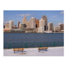 inverno em detroit cartão postal