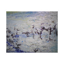 Inverno paisagem impressão de canvas envolvida