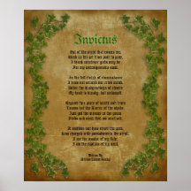 Invictus, poema do Victorian no pergaminho com her Impressão