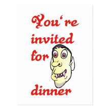 invited Dinner vampiro vampire irlandês coquete Cartoes Postais