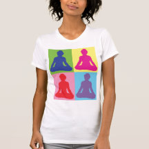 Ioga colorido da pose de Lotus Camiseta