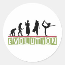 Ioga da evolução adesivos redondos