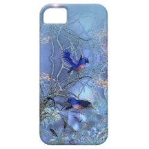 iPhone 5 Bluebirds azuis elegantes elegantes dos p Capa iPhone 5 Case-Mate