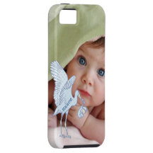 iPhone da cegonha dos azuis bebés da foto do bebê iPhone 5 Capa