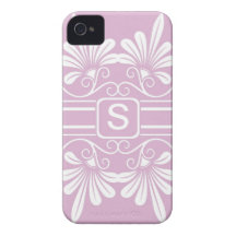 iPhone Monogrammed 4 da lavanda da flor branca Capas iPhone 4