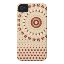 iPhone teste padrão vermelho e bege de 4 de Rosett iPhone 4 Capa