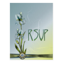 Íris azul que Wedding RSVP Cartão Postal