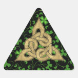 Irlandês preto Knotwork Adesivos Em Forma De Triângulo