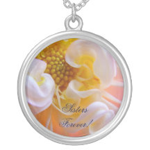 Irmãs para sempre! Flor esterlina da colar da tira