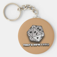 Isso é como eu rolo d20 chaveiro