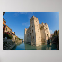 Italia, Sirmione, lago Garda, o Scaliger Pôsteres
