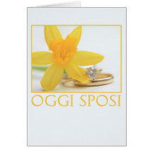 Italiano do convite do casamento do Daffodil Cartão