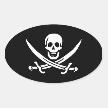 Jack Rackham; Bandeira alegre de Roger; Pirata Adesivos Ovais