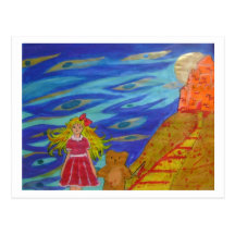 Jackie & o urso cartoes postais