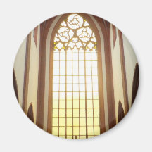 Janela da igreja da luz solar imãs de geladeira