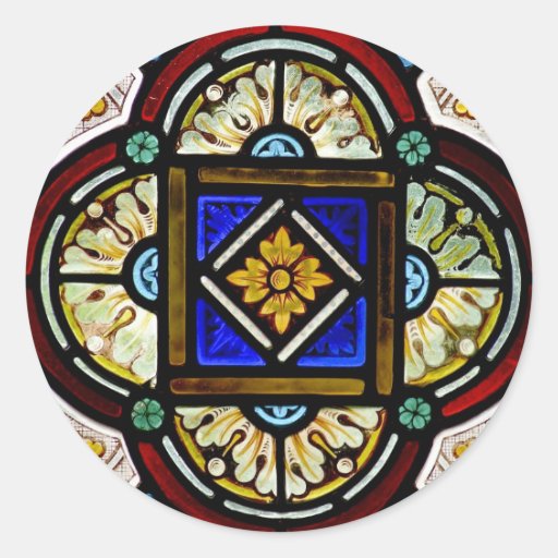 Janela de vitral adesivo Zazzle Aparador Retro Vintage Amarelo ~ Janela de vitral adesivo Zazzle