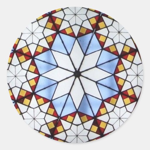 Janela de vitral geométrica adesivo Zazzle Aparador Retro Vintage Amarelo ~ Janela de vitral geométrica adesivo Zazzle