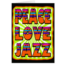 Jazz do amor da paz cartões