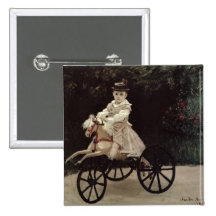 Jean Monet em seu cavalo do passatempo, 1872 Pins