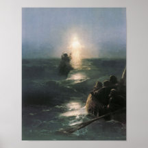 Jesus que anda na água, pintura de Ivan Aivazovsky Impressão