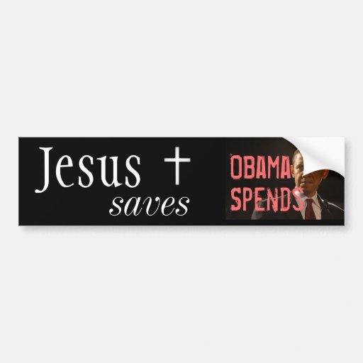 Jesus salvar, Obama gasta Adesivo