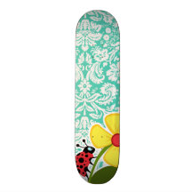 Joaninha; Damasco verde de Seafoam Skates