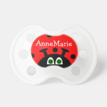 Joaninha vermelho personalizado chupeta para bebê