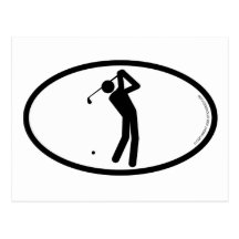 Jogador de golfe cartoes postais